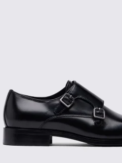 MOSS Black John White Monkton Double Monk Shoes