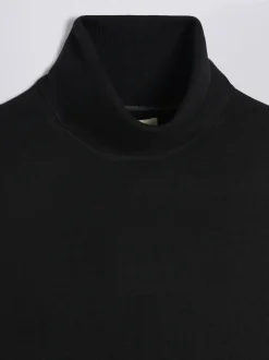MOSS Black Merino-Blend Roll Neck Jumper