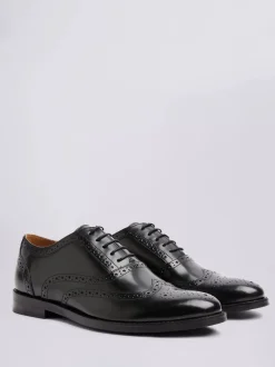 MOSS Black Oxford Brogue Shoes