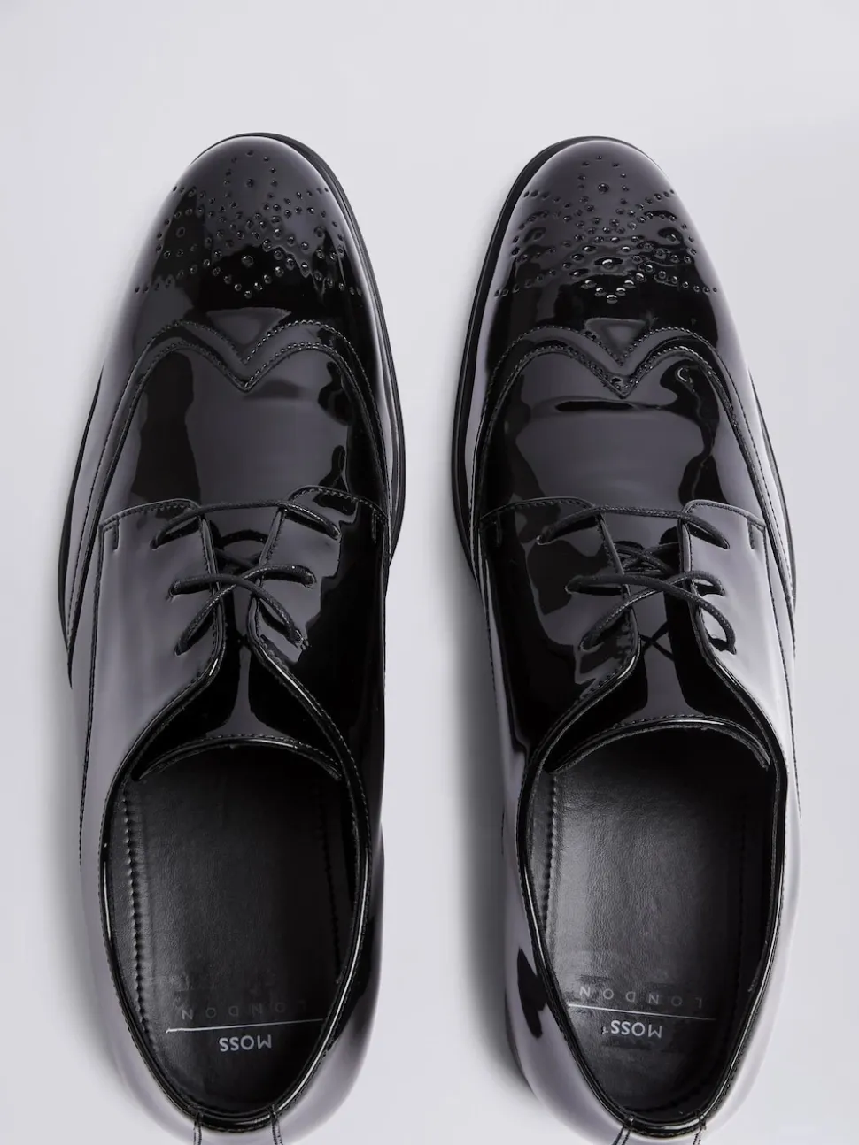 MOSS Black Patent Kensington Dress Brogues