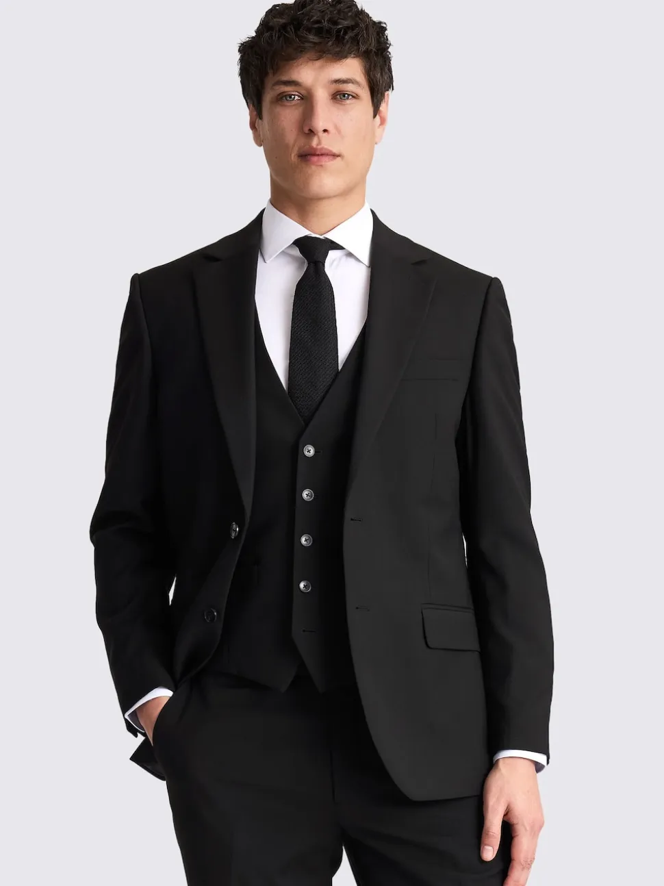 MOSS Black Regular Fit Stretch Suit Jacket