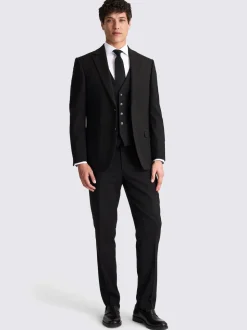 MOSS Black Regular Fit Stretch Suit Jacket