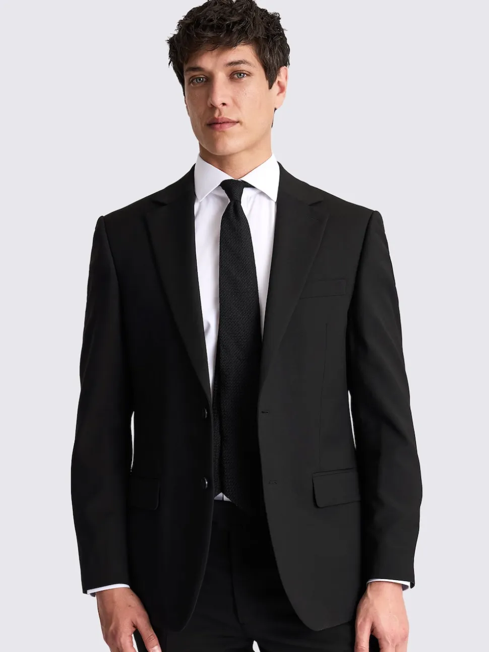 MOSS Black Regular Fit Stretch Suit Jacket