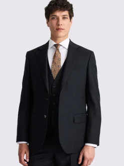 MOSS Black Regular Twill Suit Jacket