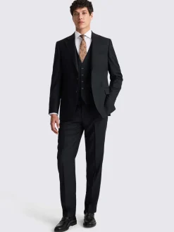 MOSS Black Regular Twill Suit Jacket