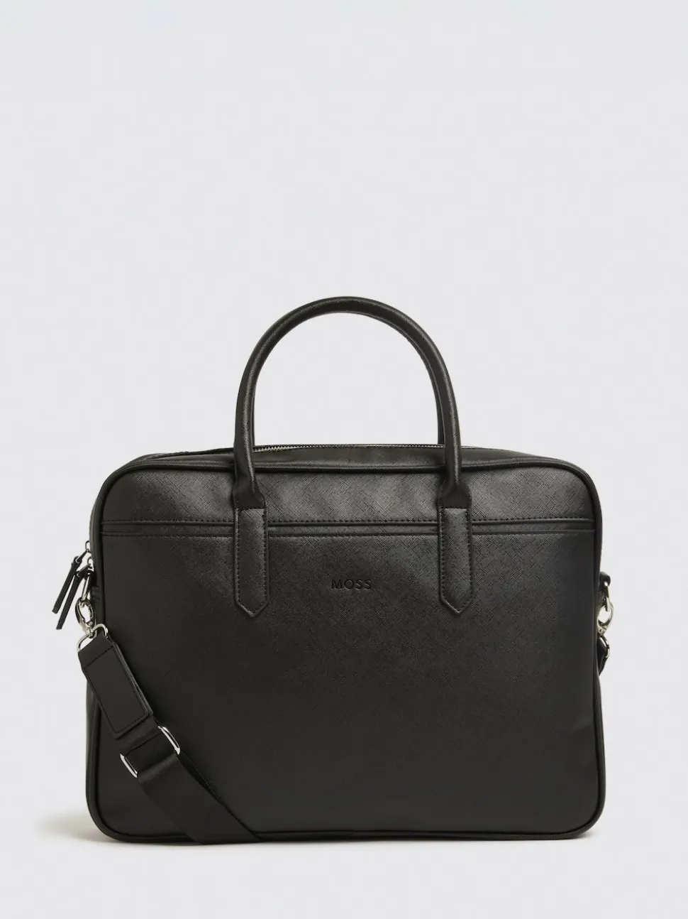 MOSS Black Saffiano Attache Bag