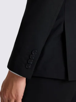MOSS Black Slim Double Breasted Stretch Suit Jacket