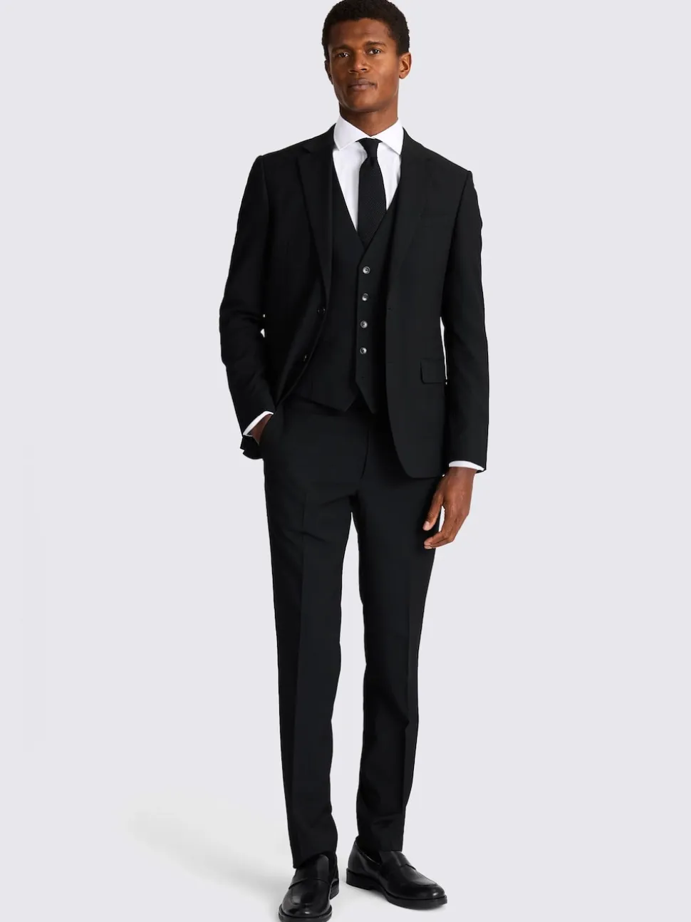 MOSS Black Slim Regular Fit Stretch Suit Jacket