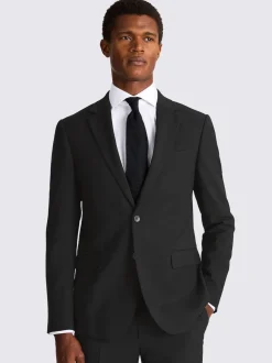 MOSS Black Slim Regular Fit Stretch Suit Jacket