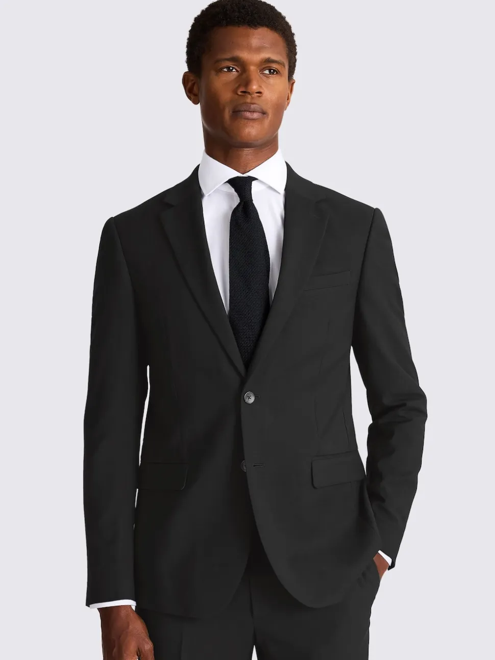 MOSS Black Slim Regular Fit Stretch Suit Jacket