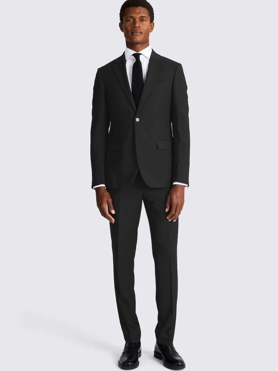 MOSS Black Slim Regular Fit Stretch Suit Jacket