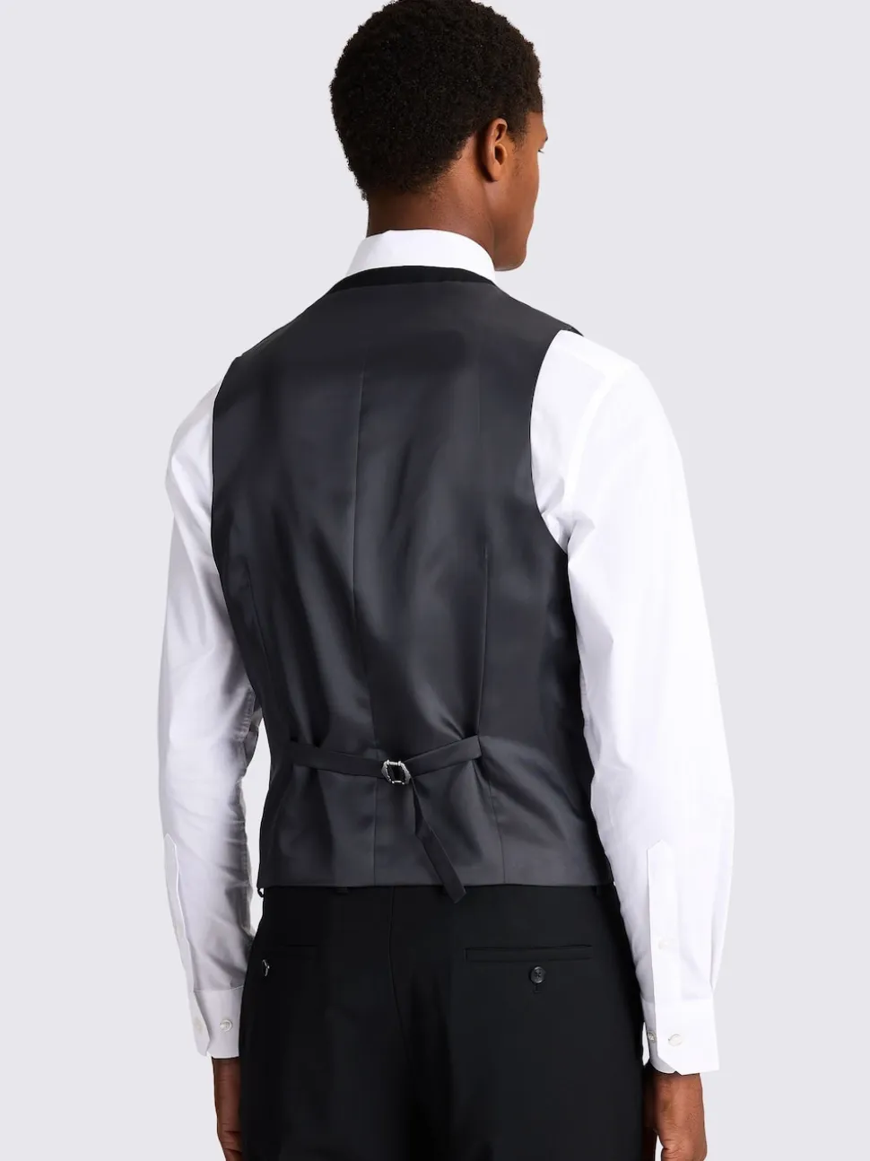 MOSS Black Slim Regular Fit Stretch Suit Waistcoat