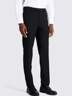 MOSS Black Slim Regular Fit Stretch Suit Trousers