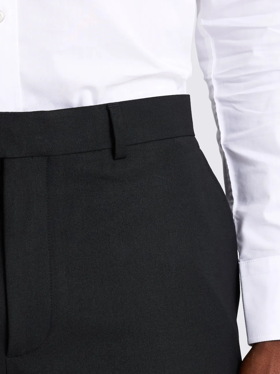 MOSS Black Slim Regular Fit Stretch Suit Trousers