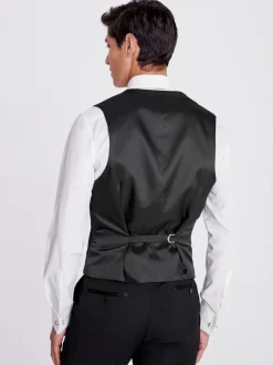 MOSS Black Slim Tuxedo Suit Waistcoat
