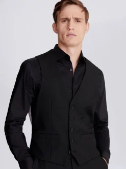 MOSS Black Stretch Waistcoat