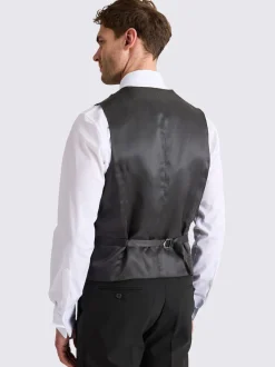 MOSS Black Tailored Fit Dress Waistcoat