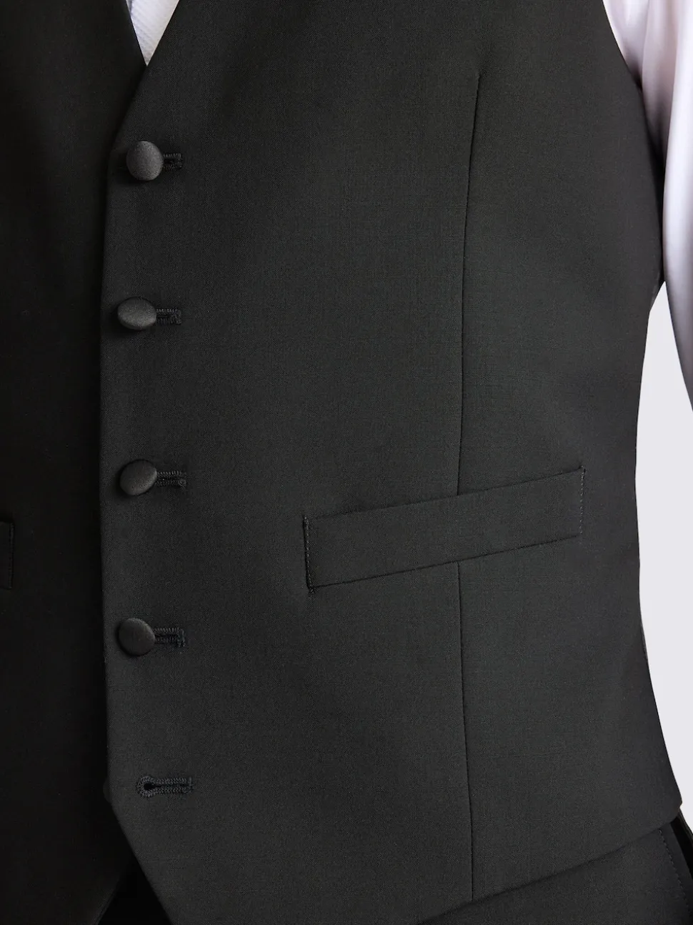 MOSS Black Tailored Fit Dress Waistcoat