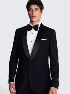 MOSS Black Tailored Fit Shawl Lapel Tuxedo Jacket