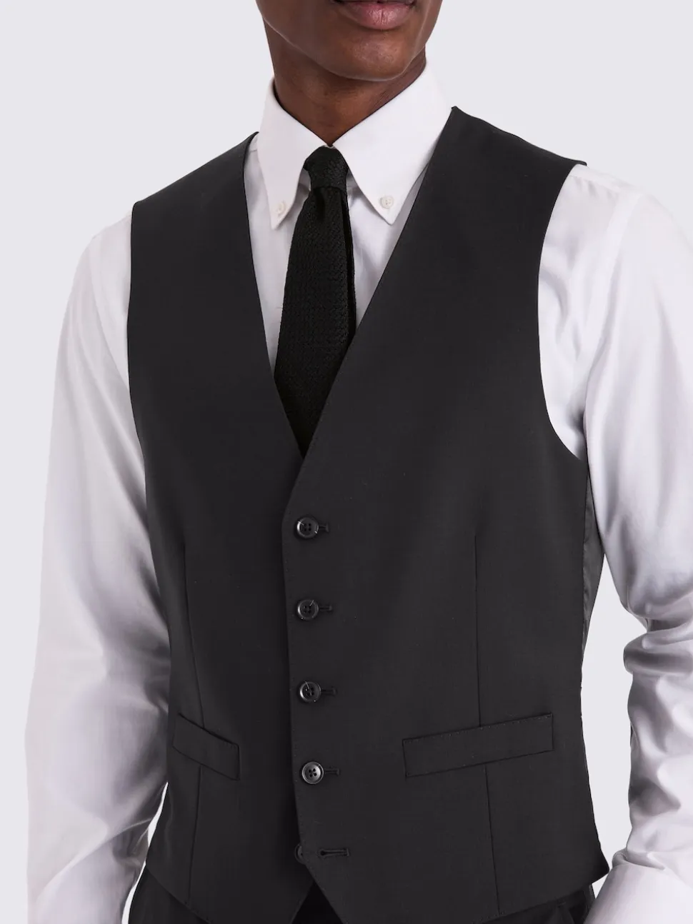 MOSS Black Tailored Performance Suit Waistcoat