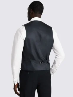 MOSS Black Tailored Performance Tuxedo Suit Waistcoat