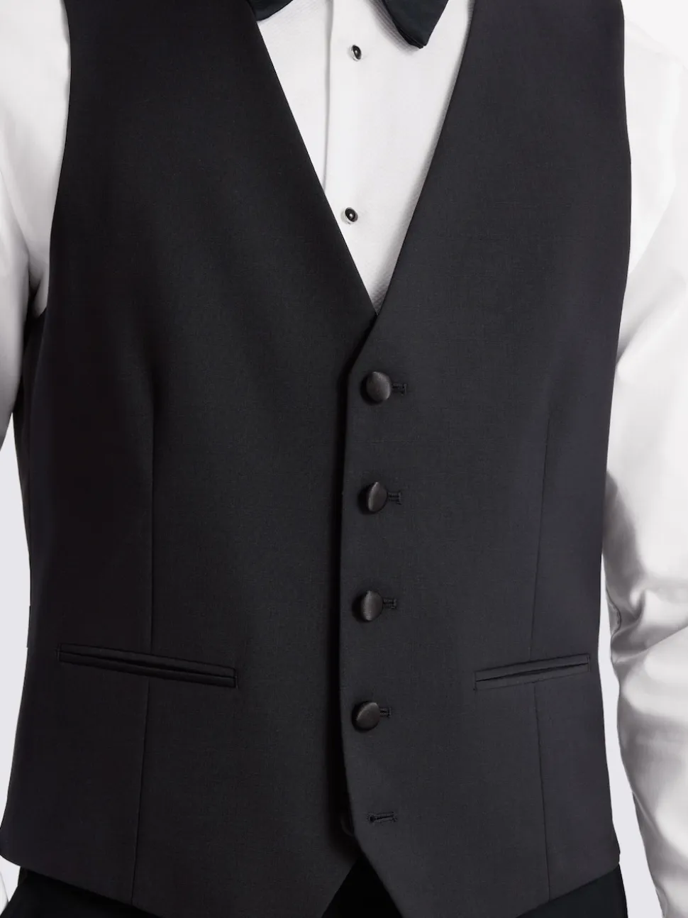 MOSS Black Tailored Performance Tuxedo Suit Waistcoat