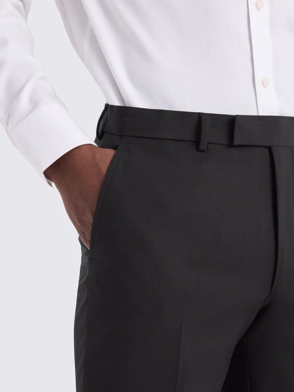 MOSS Black Tailored Performance Suit Trousers