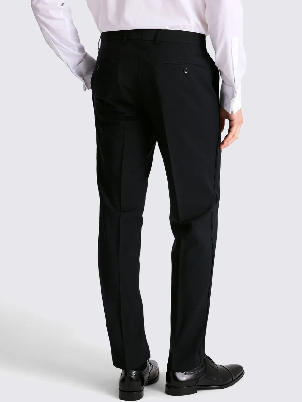 MOSS Black Tailored Performance Tuxedo Suit Trousers