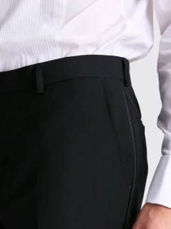 MOSS Black Tailored Performance Tuxedo Suit Trousers