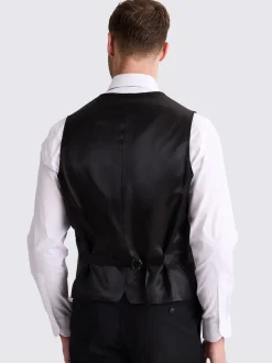MOSS Black Tailored Regular Fit Stretch Suit Waistcoat