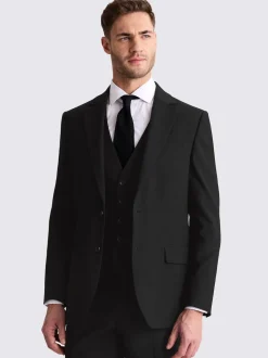 MOSS Black Tailored Regular Fit Stretch Suit Jacket