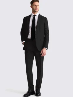 MOSS Black Tailored Regular Fit Stretch Suit Jacket