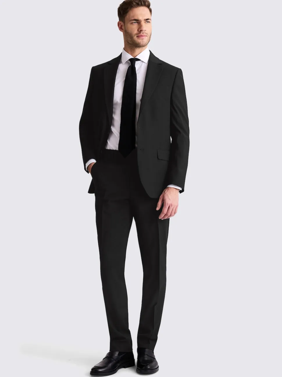 MOSS Black Tailored Regular Fit Stretch Suit Jacket