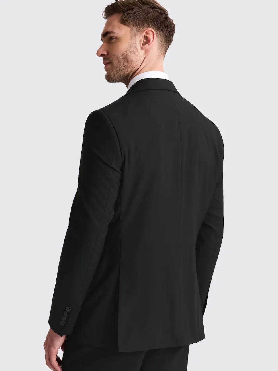 MOSS Black Tailored Regular Fit Stretch Suit Jacket