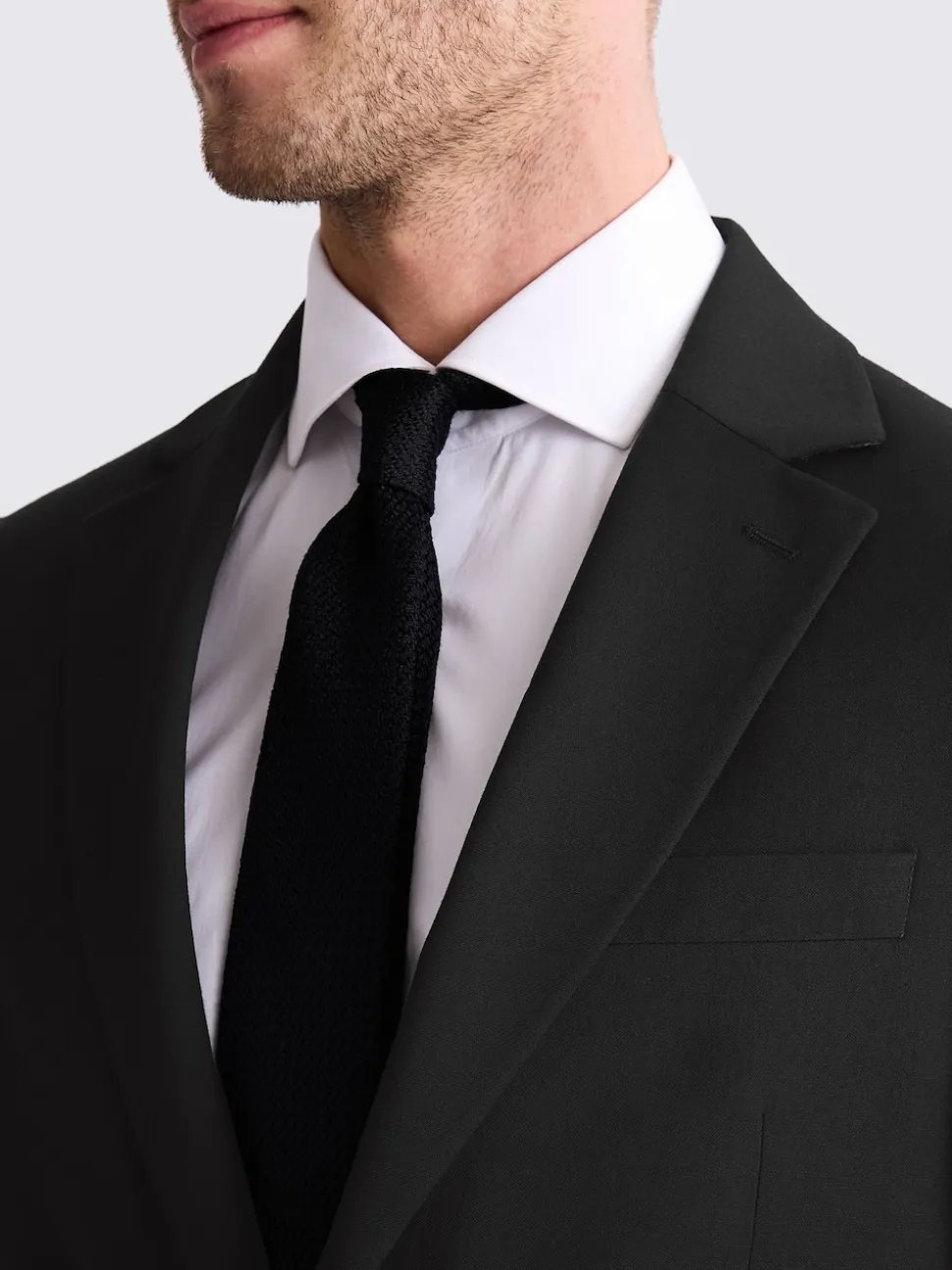 MOSS Black Tailored Regular Fit Stretch Suit Jacket