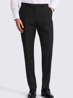 MOSS Black Tailored Regular Fit Stretch Suit Trousers