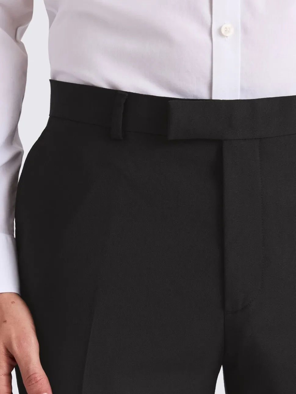 MOSS Black Tailored Regular Fit Stretch Suit Trousers