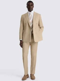 MOSS Blonde Camel Tailored Double Breasted Suit Jacket