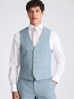 MOSS Blue Slim Fit Waistcoat