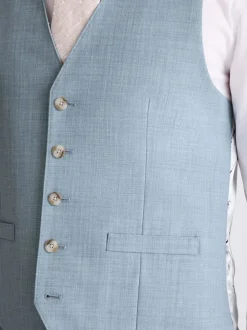 MOSS Blue Slim Fit Waistcoat