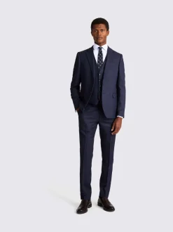 MOSS Blue Slim Twisted Suit Jacket