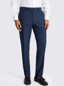 MOSS Blue Tailored Flannel Suit Trousers