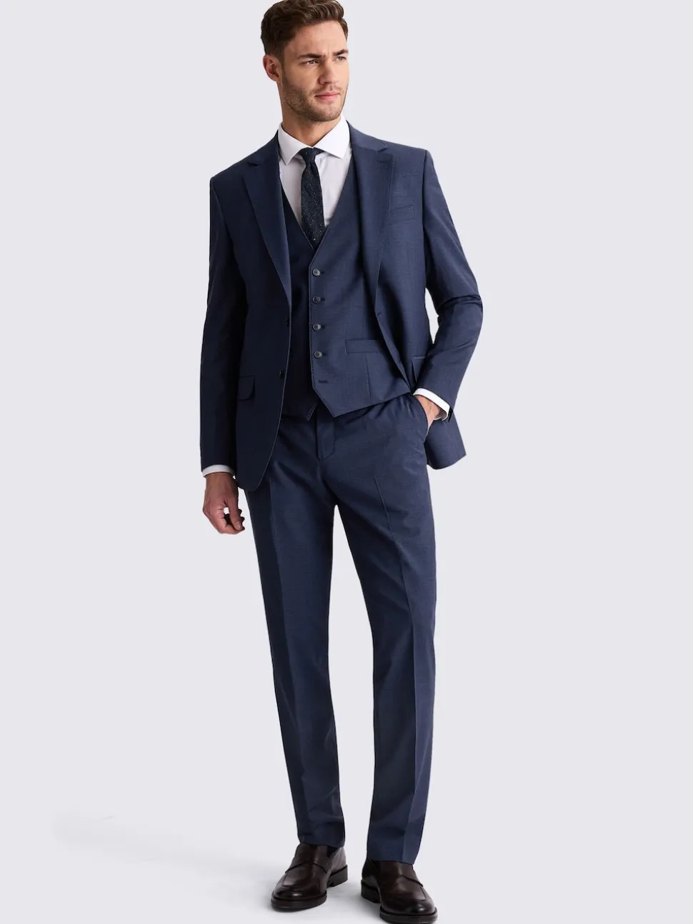 MOSS Blue Tailored Performance Suit Jacket