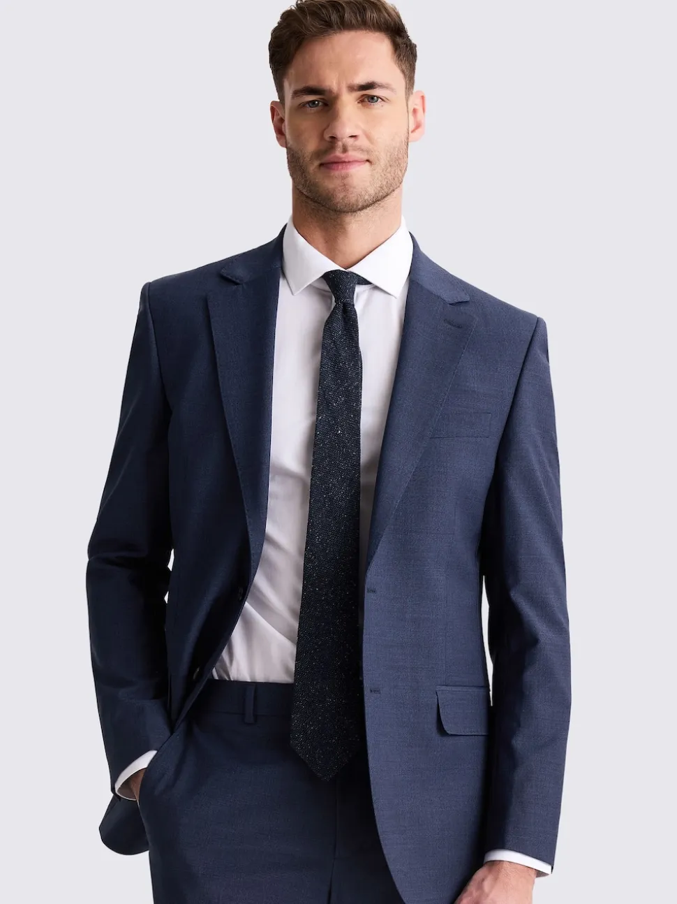 MOSS Blue Tailored Performance Suit Jacket