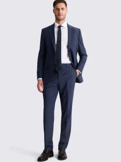 MOSS Blue Tailored Performance Suit Jacket