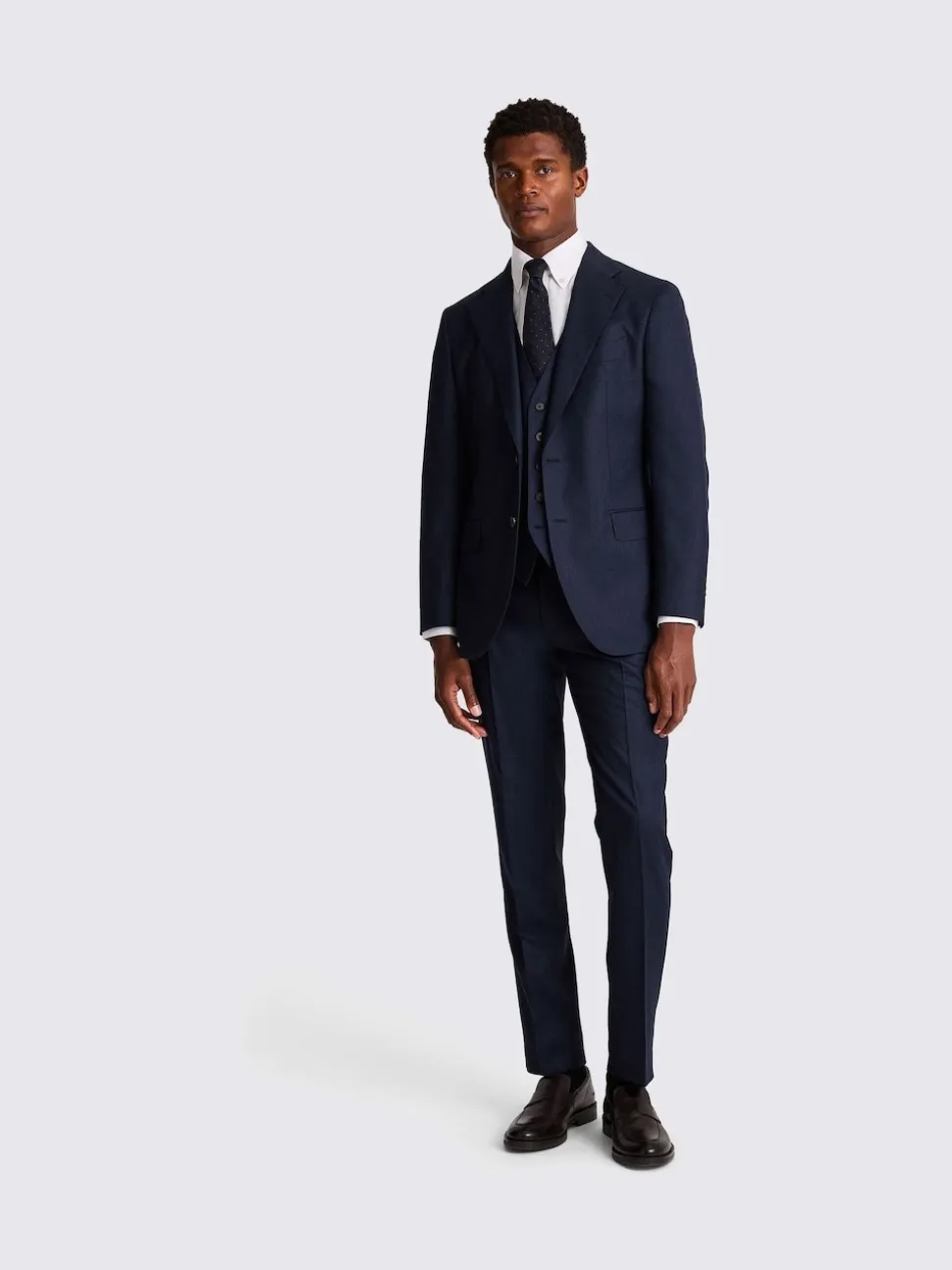 Moss Blue Tailored Plain Italian Suit Jacket