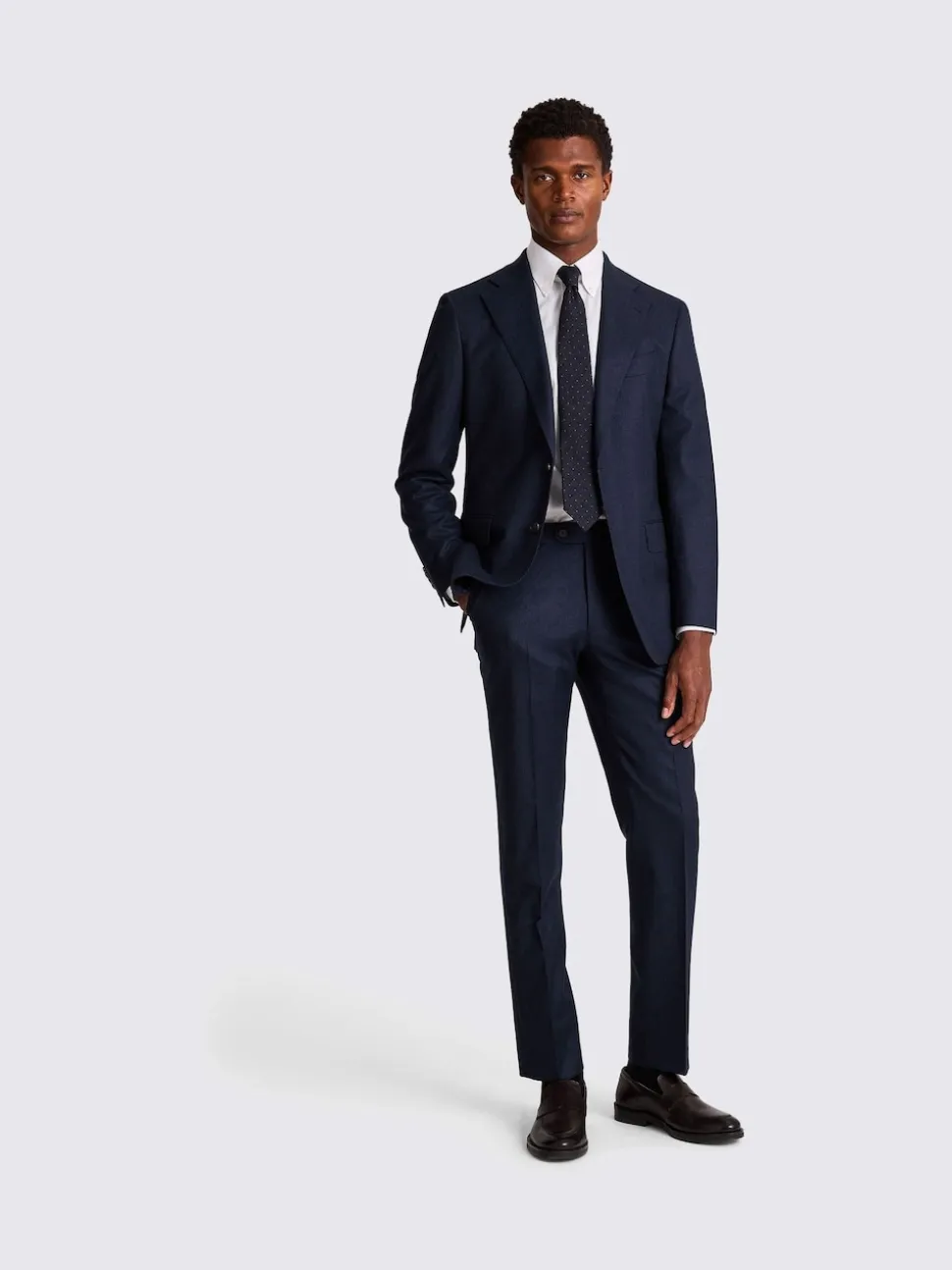 Moss Blue Tailored Plain Italian Suit Jacket