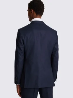 Moss Blue Tailored Plain Italian Suit Jacket