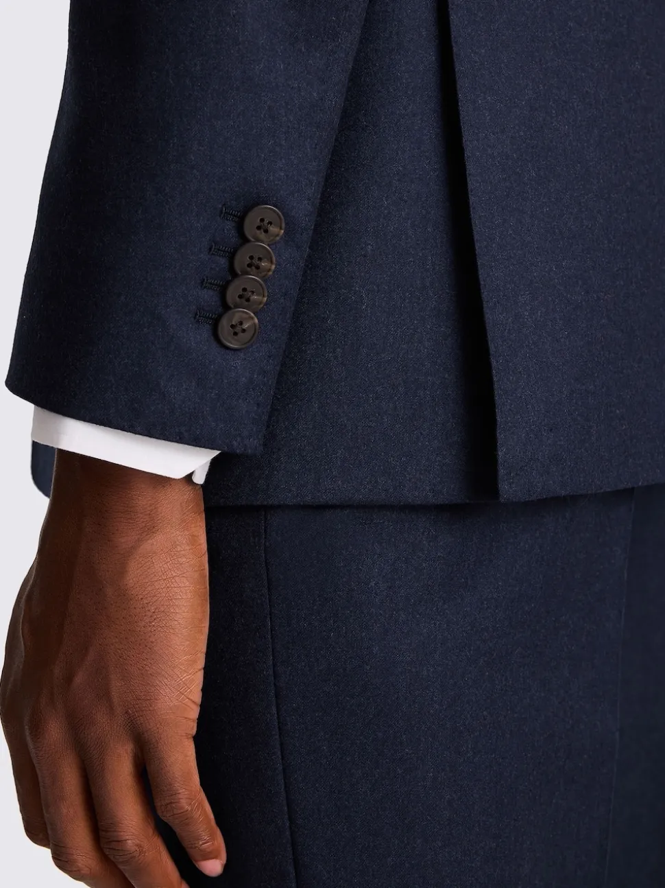 Moss Blue Tailored Plain Italian Suit Jacket