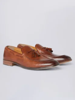 MOSS Brown Highgate Tassel Loafers